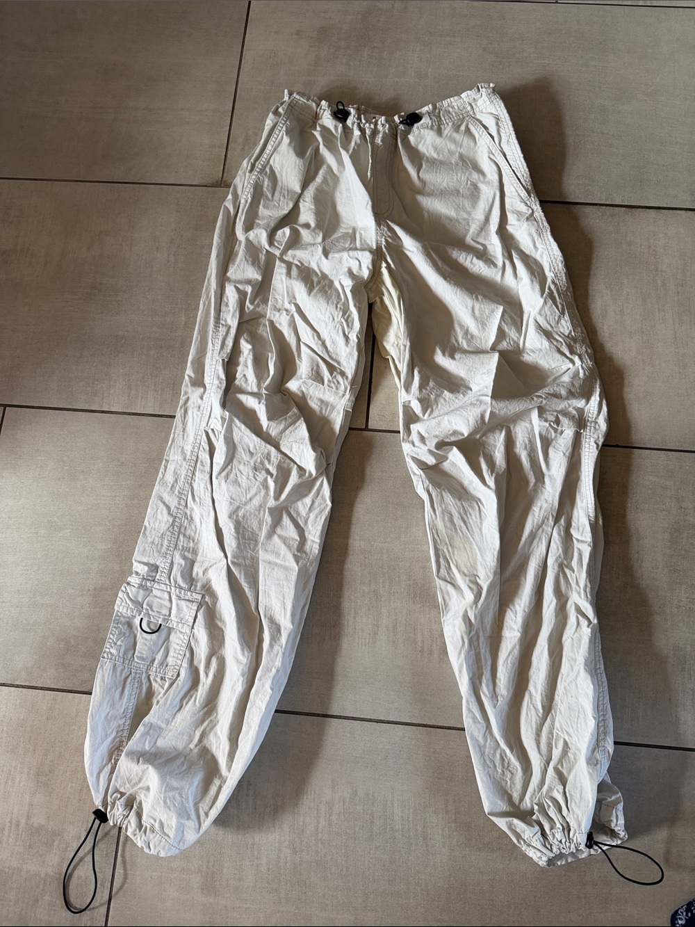 Garage Cream Drawstring Cargo Joggers